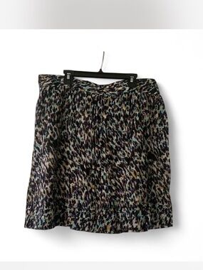 Leopard multicolored Printed A-Line Women's Skirt - Black Multi size XL